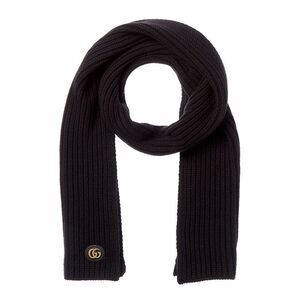 Gucci Gg Wool & Cashmere-Blend Scarf, Black